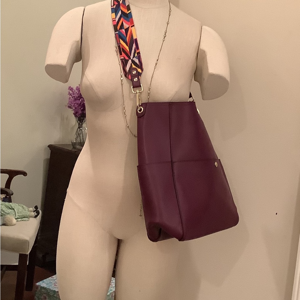 Bostanten Designer Leather Hobo Bucket Bag